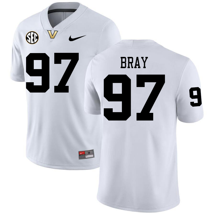 Hayden Bray Jersey, Vanderbilt Commodores #97 Hayden Bray Football Jersey, Uniforms-White Hayden Bray Jersey, Vanderbilt Commodores #97 Hayden Bray Football Jersey, Uniforms-White
